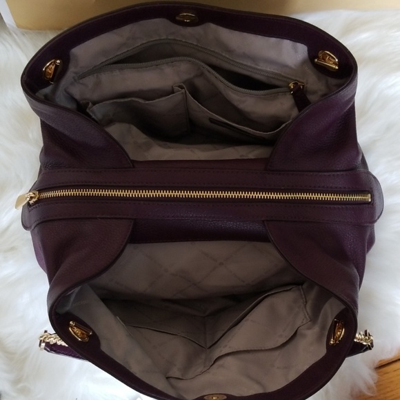 Michael Kors Chain Shoulder Tote, Damson, Jet Set - Picture 2 of 8